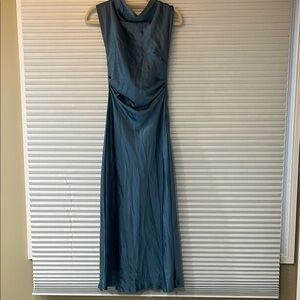 Elegant Blue Sleeveless Dress